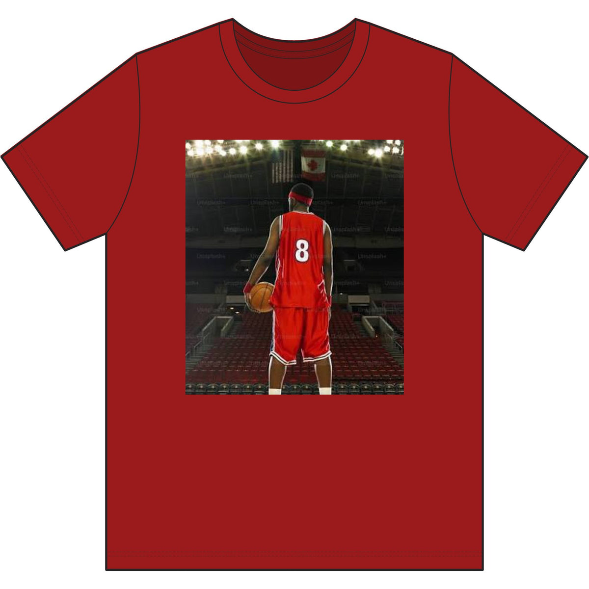 Number 8 Basketball Graphic Tee — Court Ready Player Jersey T-Shirt