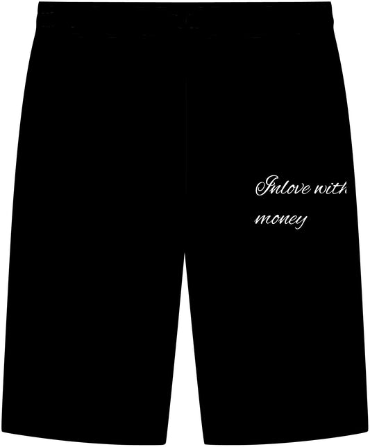 "In Love with Money" Script Side-Print Casual Shorts