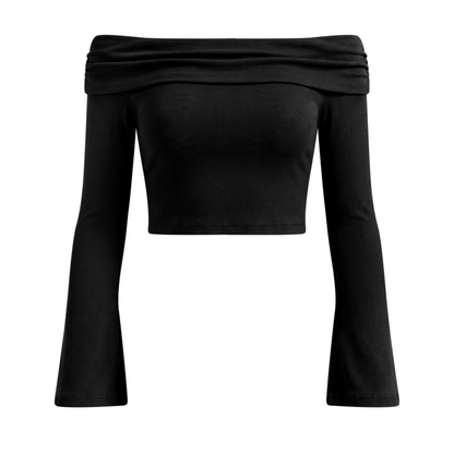 Off-the-Shoulder long sleeve crop top