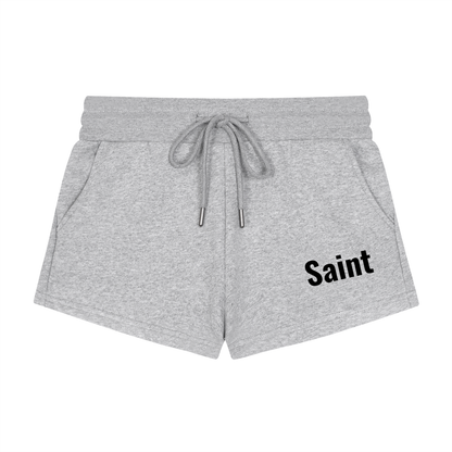 Women's Drawstring Shorts Saint engraved text