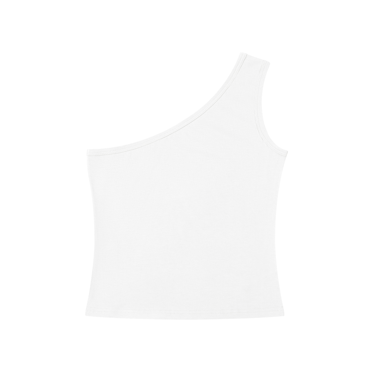 Angel engraved text One-Shoulder crop top