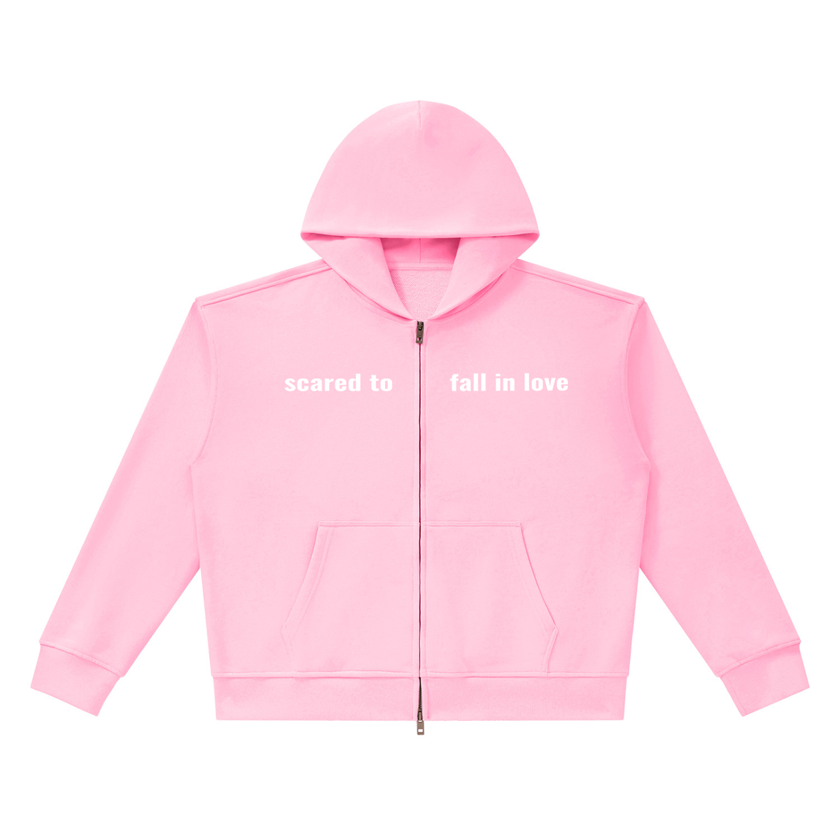 Full zip up hoodie scared to fall in love