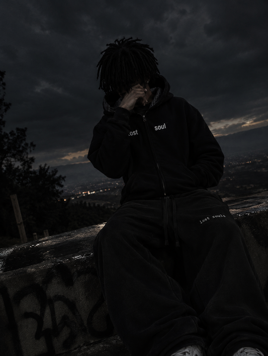 Lost soul's black plaid Zip up